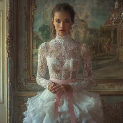 Elegant Fashion in Rococo Setting