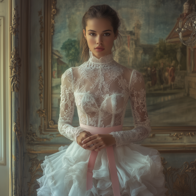 Elegant Fashion in Rococo Setting