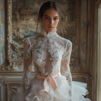 Elegant Fashion in Rococo Salon