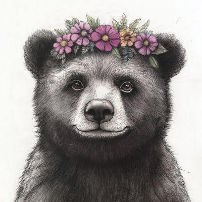 Sweet Bear with Flower Crown