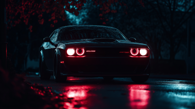 Red Glowing Headlight