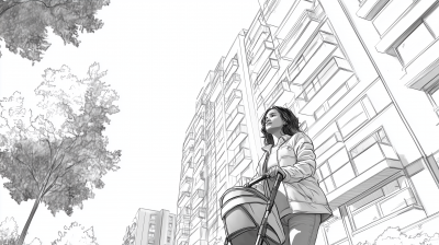 Cool Latino Mom in Black and White