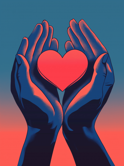 Hands Holding Heart Illustration