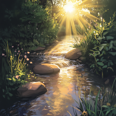 Sun Ray Joining the Stream