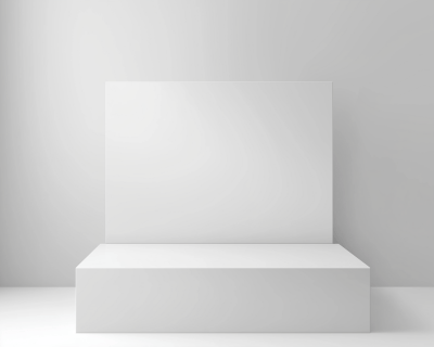 White Rectangular Podium Stand