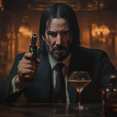 John Wick with Shotgun and Martini