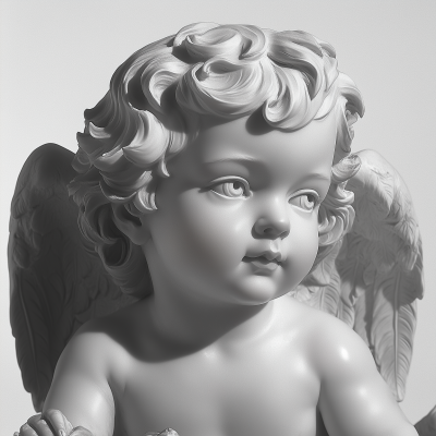 Realistic Cherub Sculpture