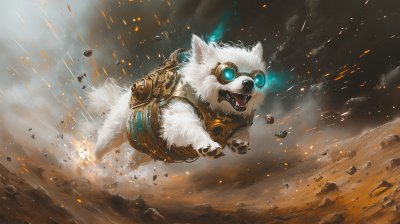 Steampunk Maltese Superhero