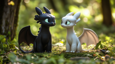 Toothless and Light Fury Couple Avatars