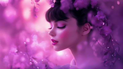 Cinematic Feminine Purple Elegance