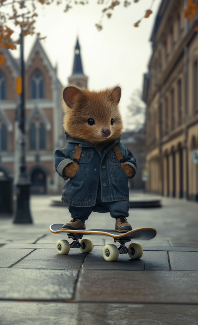 Quokka on Skateboard