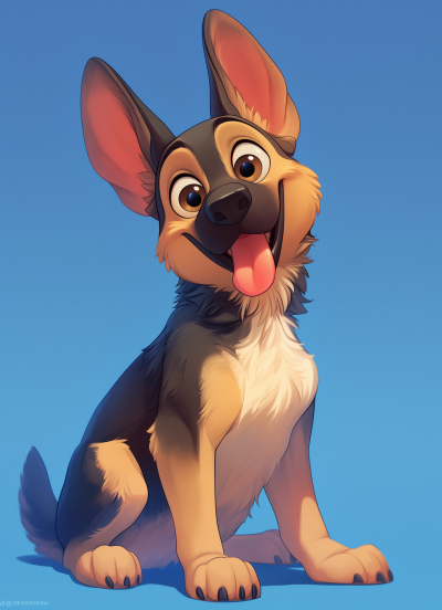 Cute Pixar Style Puppy