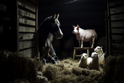 Fatigued Animals in a Barn