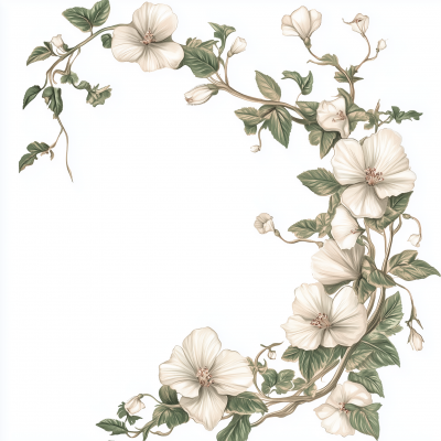 Vintage Vine Flowers Illustration