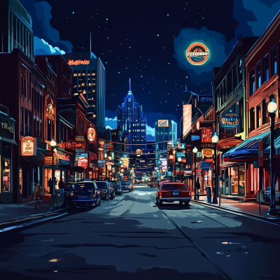 Nashville Nightlife in Anime Style