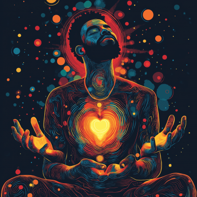 African Man in Psychedelic Glow