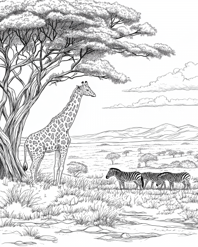 African Savannah Coloring Page