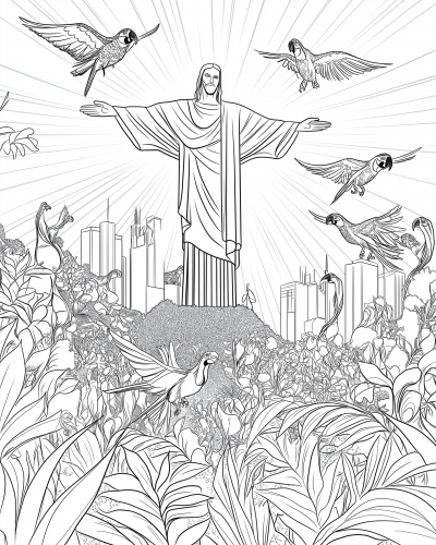 Christ the Redeemer Coloring Page