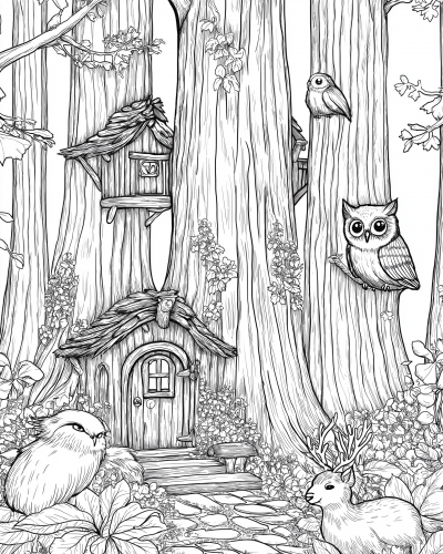 Enchanted Forest Coloring Page