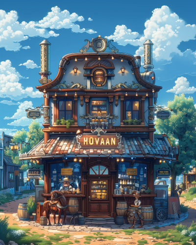 Bustling Saloon Scene