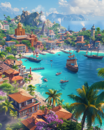 Edward Kenway in a Vibrant Port