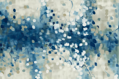 Abstract Blue and Off White
