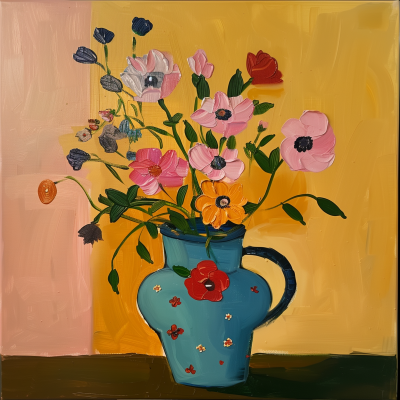 Contemporary Flowers in Vase