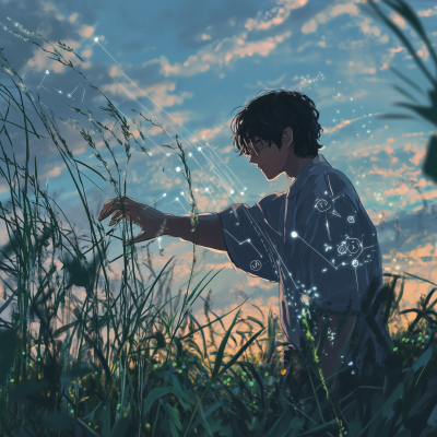 Young Man in Meadow