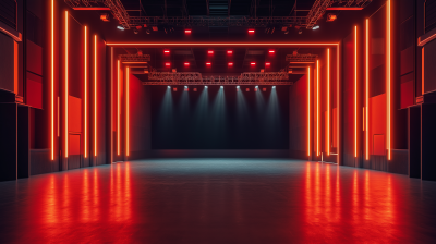 Big Empty Stage with Ambient Lights