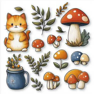 Colorful Cute Sticker Set