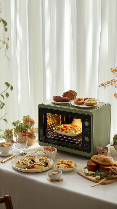 Green Electric Oven Still Life