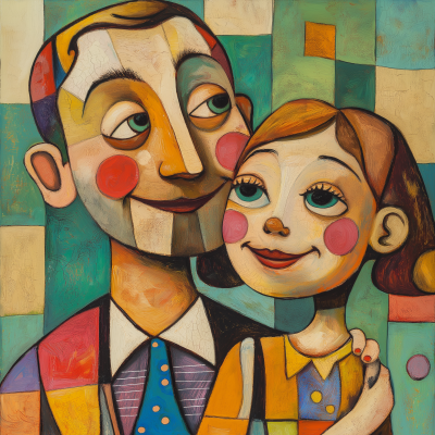 Goofy Portrait of Uncle and Niece