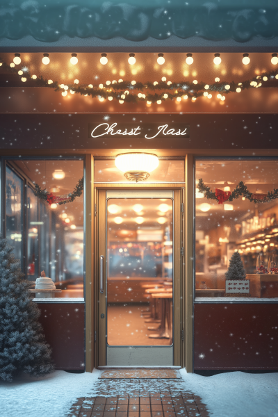 Cozy Retro Diner in Winter