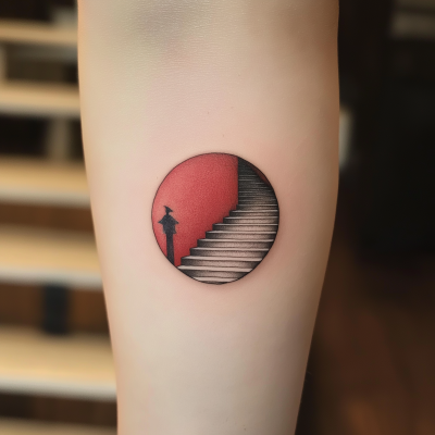 Optical Illusion Staircase Tattoo