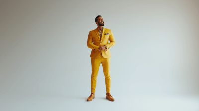 Smiling Spokesperson in Yellow Suit