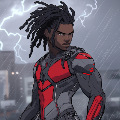 Black Superhero in a Storm