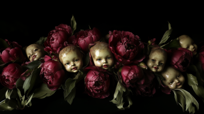 Burgundy Peonies and Dolls Bouquet