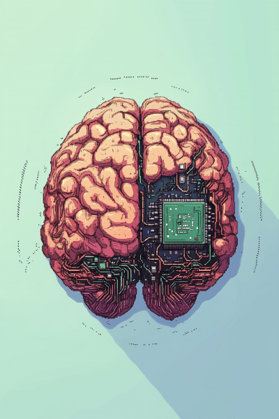 Minecraft Style Brain with Chip