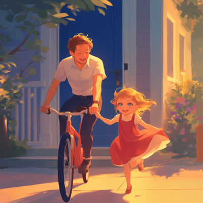 Father and Daughter Evening Ride