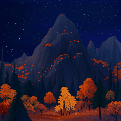 Autumn Night Mountain