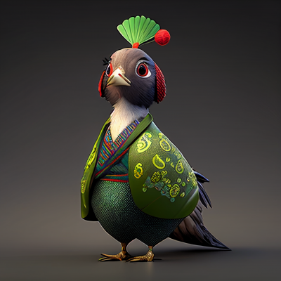 Cute Anthropomorphic Pheasant