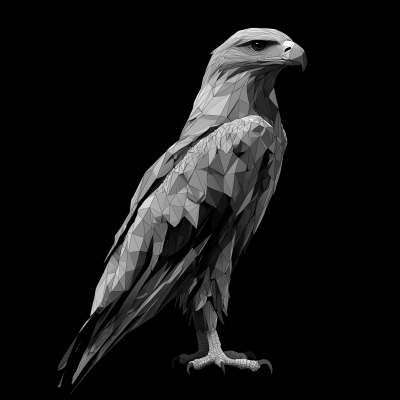 Low Poly Gray Eagle