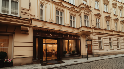 Elegant Hotel Facade in Prague