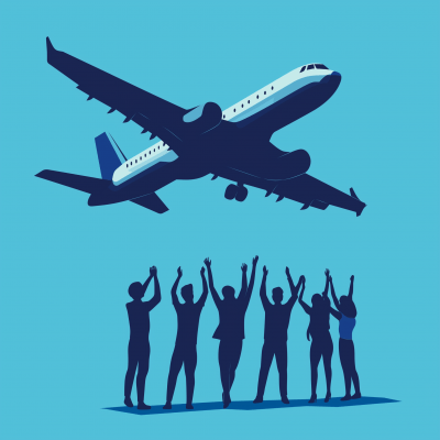 People Carrying Airplane Silhouette