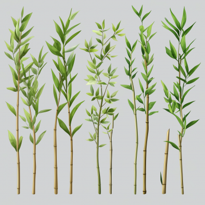 Bamboo Sticks with Leaves