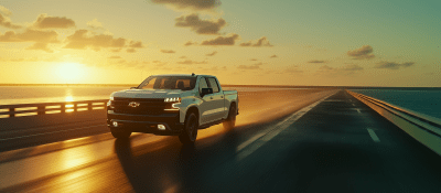 Pickup Truck at Sunset