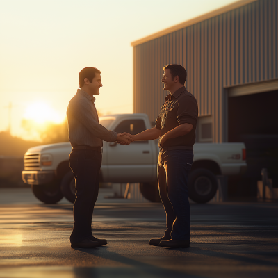 Handshake at Sunset