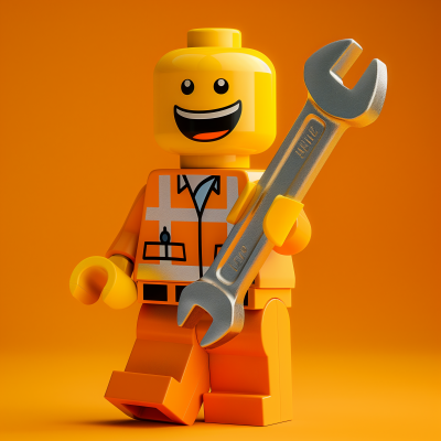 Lego Character with Wrench