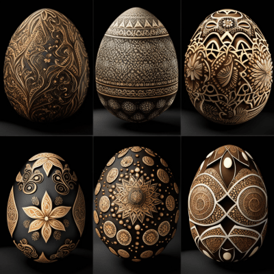 Intricately Decorated Easter Eggs