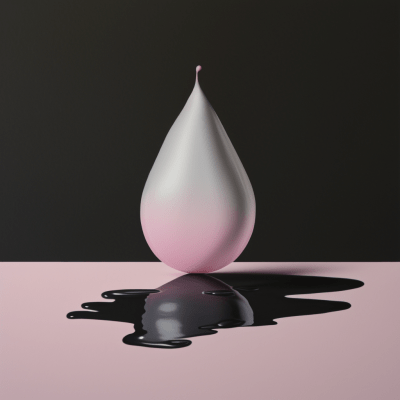 Black and Ballet Pink Paint Drop